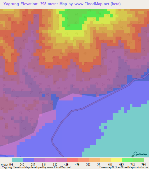 Yagrung,India Elevation Map
