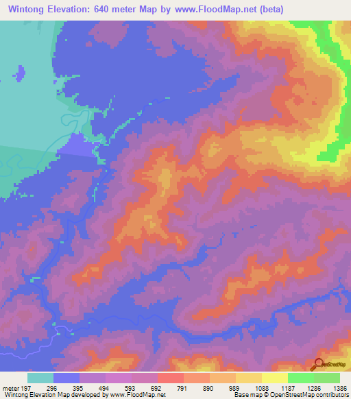 Wintong,India Elevation Map