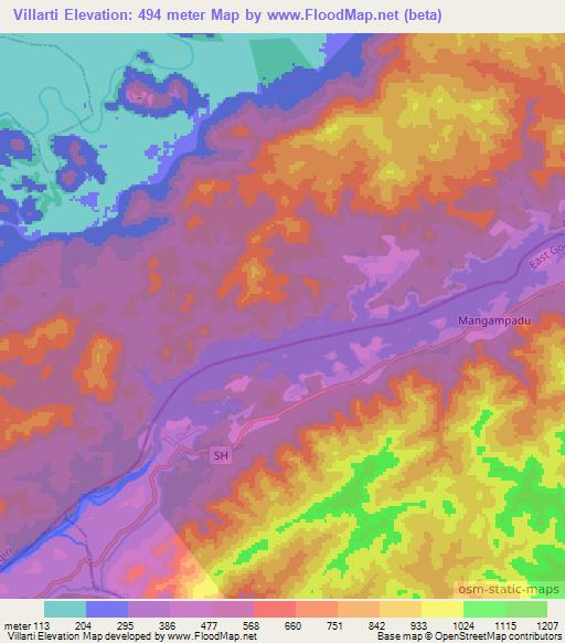 Villarti,India Elevation Map
