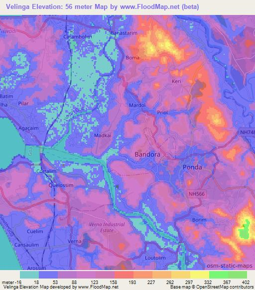 Velinga,India Elevation Map