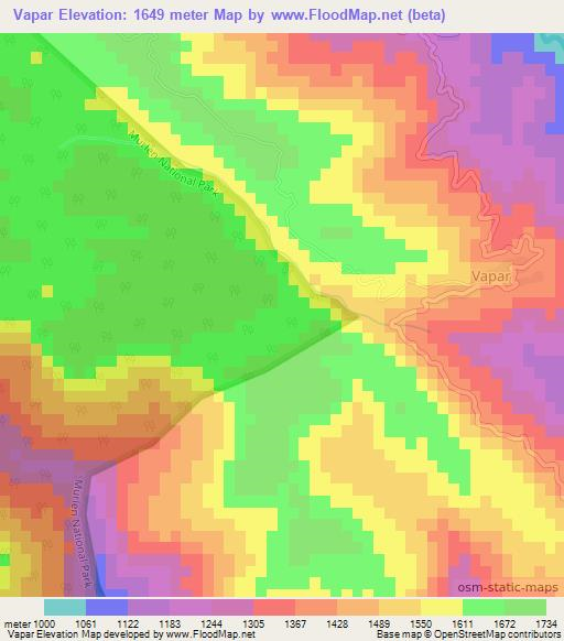 Vapar,India Elevation Map