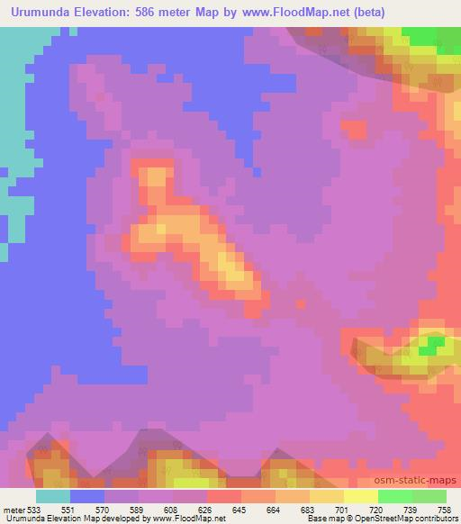 Urumunda,India Elevation Map