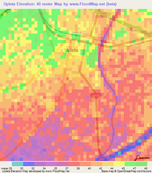 Upleta,India Elevation Map