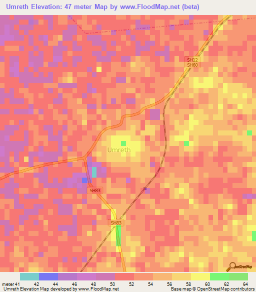 Umreth,India Elevation Map