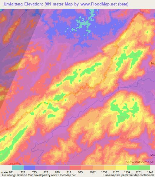 Umlaiteng,India Elevation Map
