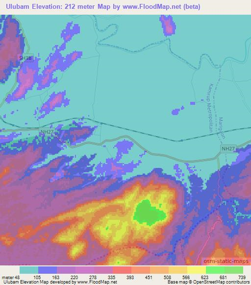Ulubam,India Elevation Map