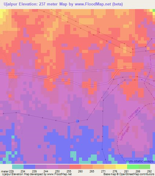 Ujalpur,India Elevation Map
