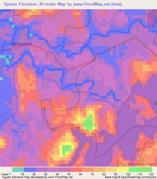 Uguem,India Elevation Map