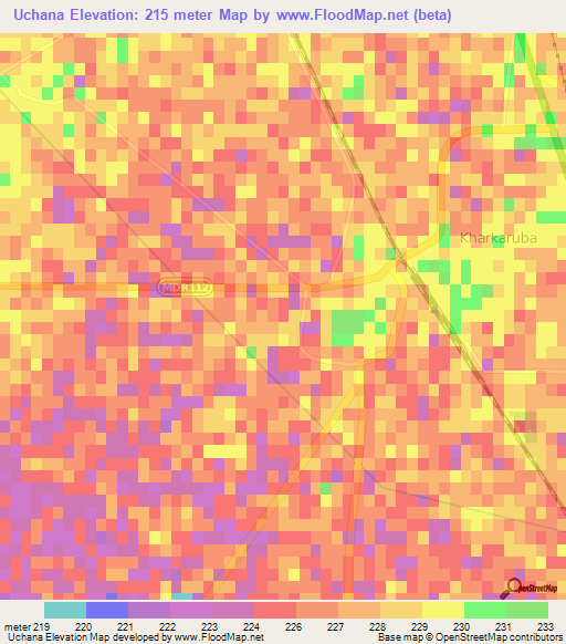 Uchana,India Elevation Map
