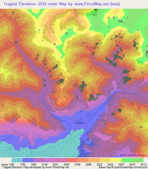 Tragbal,India Elevation Map