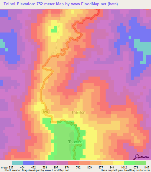 Tolbol,India Elevation Map