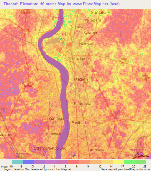 Titagarh,India Elevation Map
