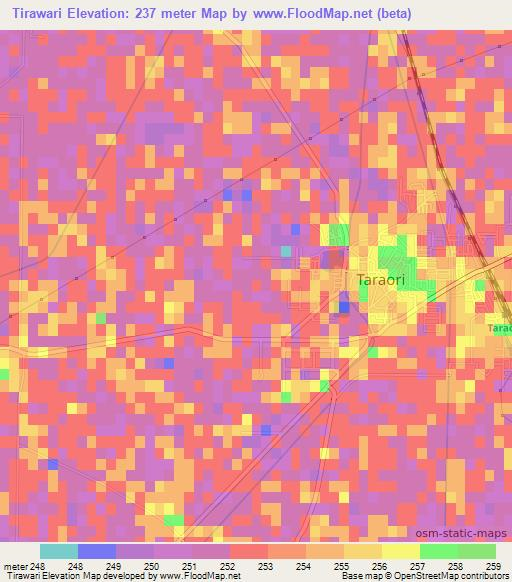 Tirawari,India Elevation Map