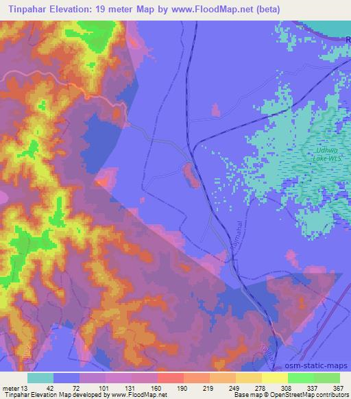 Tinpahar,India Elevation Map
