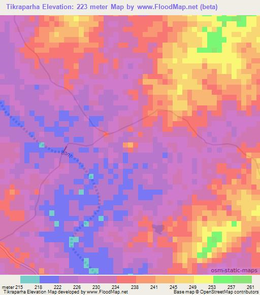 Tikraparha,India Elevation Map