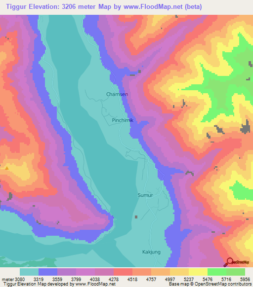 Tiggur,India Elevation Map