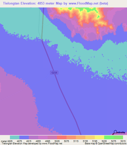 Tielongtan,India Elevation Map