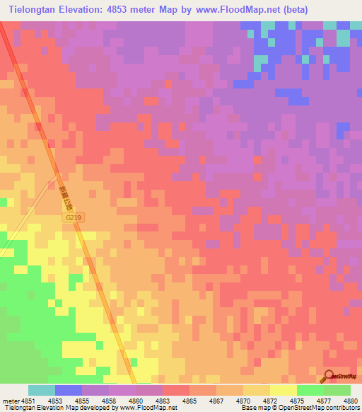 Tielongtan,India Elevation Map