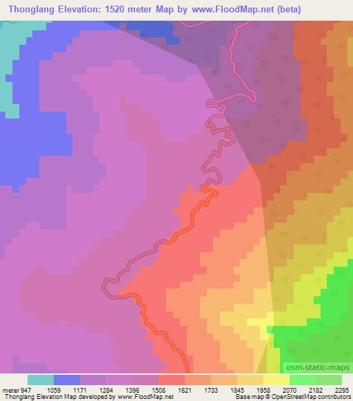 Thonglang,India Elevation Map