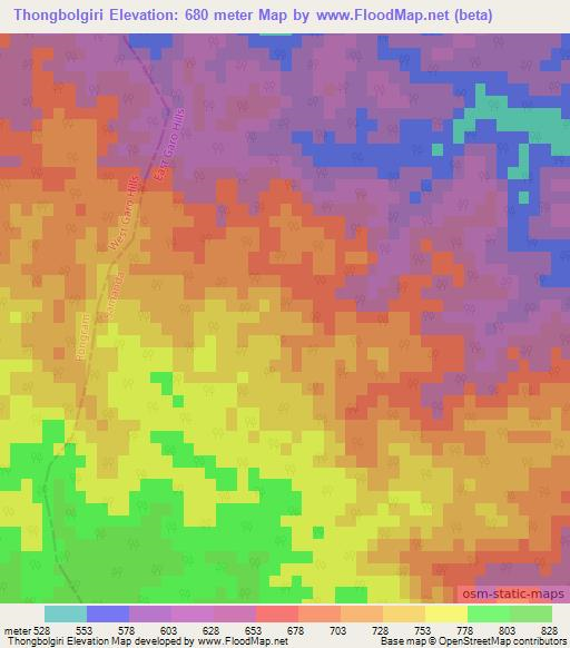 Thongbolgiri,India Elevation Map