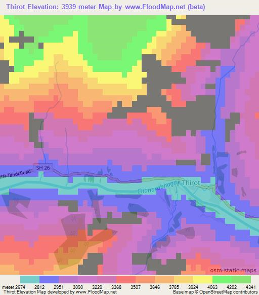 Thirot,India Elevation Map