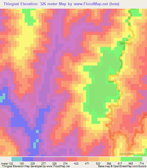 Thingsat,India Elevation Map