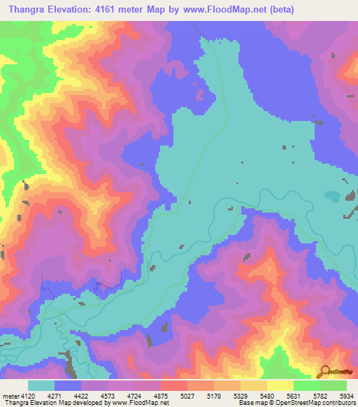 Thangra,India Elevation Map