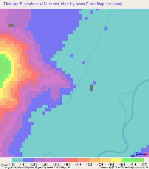 Thangra,India Elevation Map