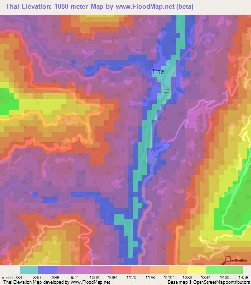 Thal,India Elevation Map