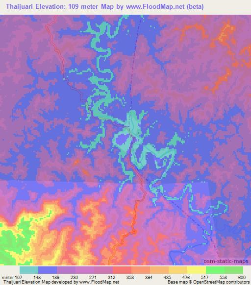 Thaijuari,India Elevation Map