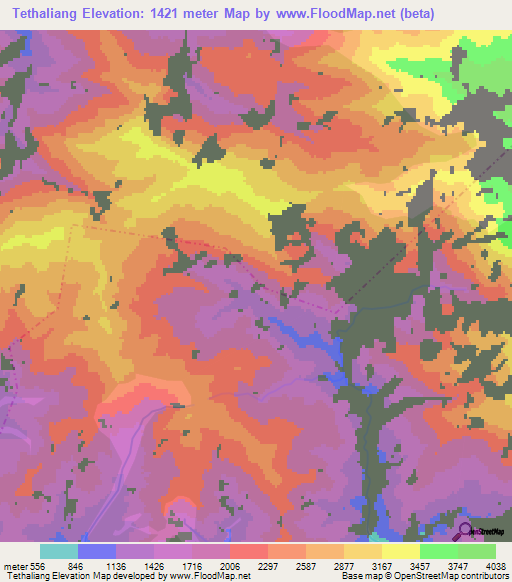 Tethaliang,India Elevation Map