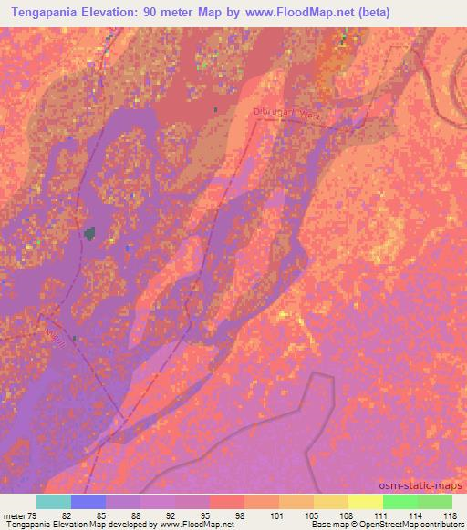 Tengapania,India Elevation Map