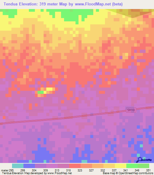 Tendua,India Elevation Map