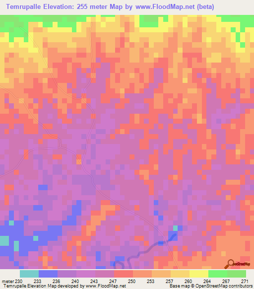 Temrupalle,India Elevation Map