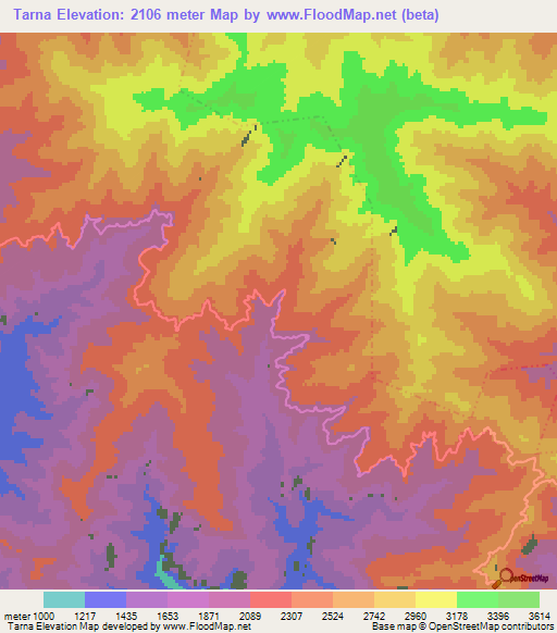 Tarna,India Elevation Map