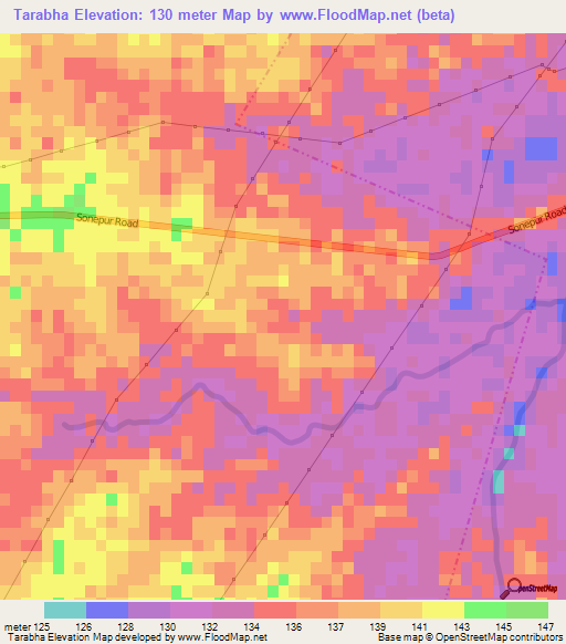 Tarabha,India Elevation Map