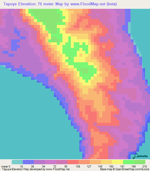 Tapuye,India Elevation Map