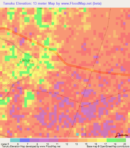 Tanuku,India Elevation Map