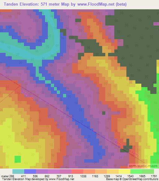 Tanden,India Elevation Map