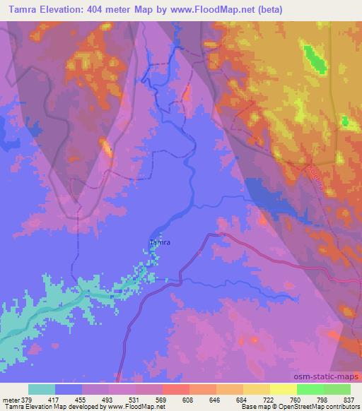 Tamra,India Elevation Map