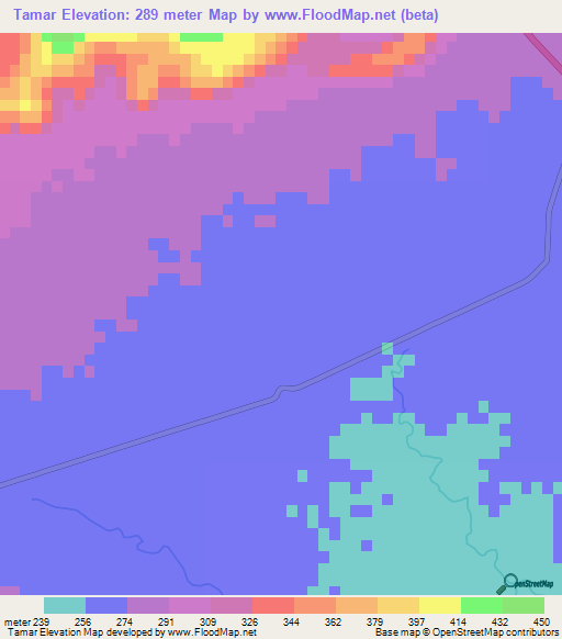 Tamar,India Elevation Map