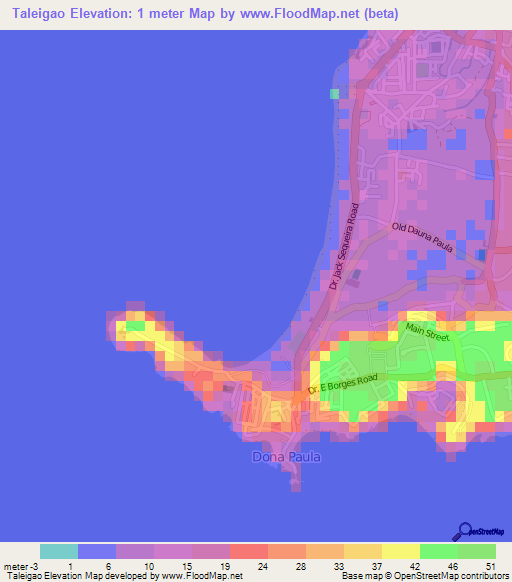 Taleigao,India Elevation Map