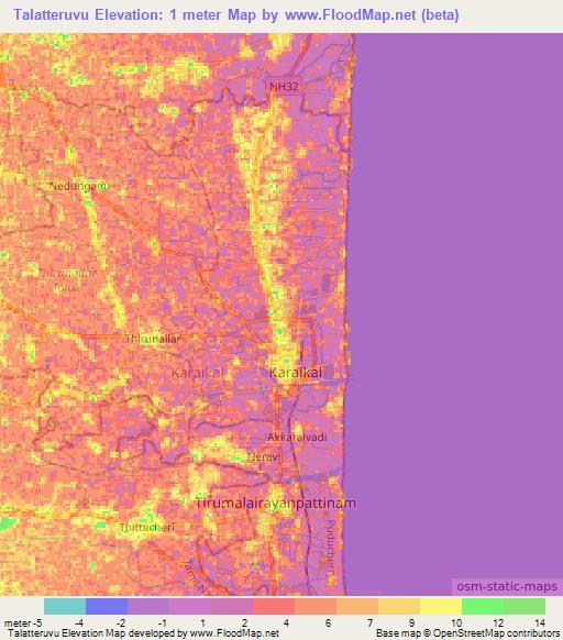 Talatteruvu,India Elevation Map