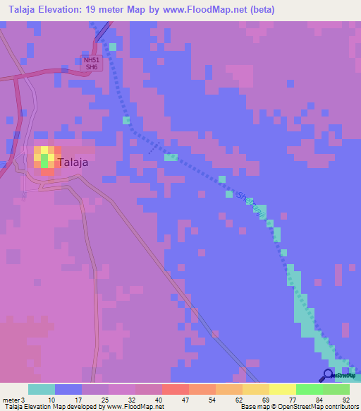 Talaja,India Elevation Map