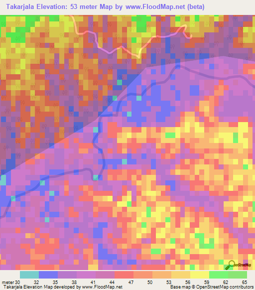 Takarjala,India Elevation Map