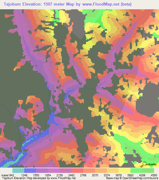 Tajobum,India Elevation Map