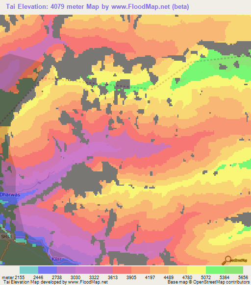 Tai,India Elevation Map