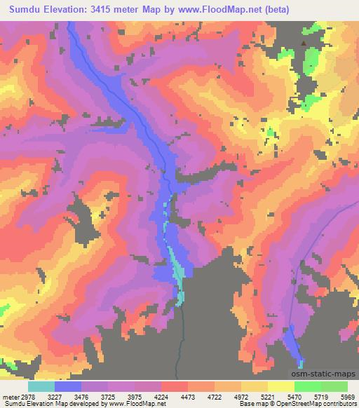 Sumdu,India Elevation Map