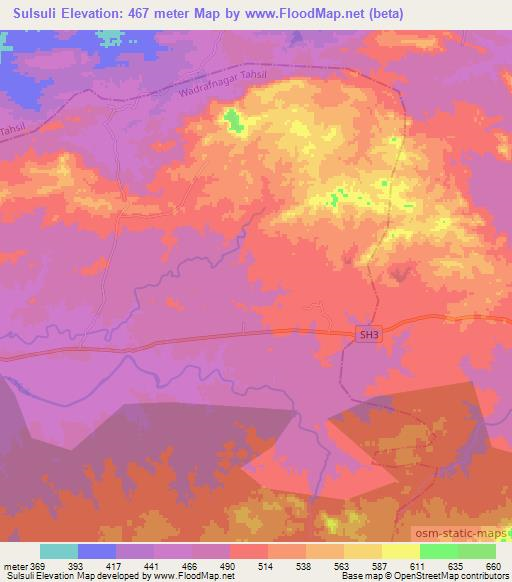 Sulsuli,India Elevation Map