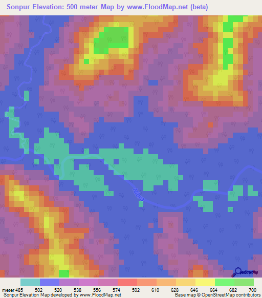Sonpur,India Elevation Map